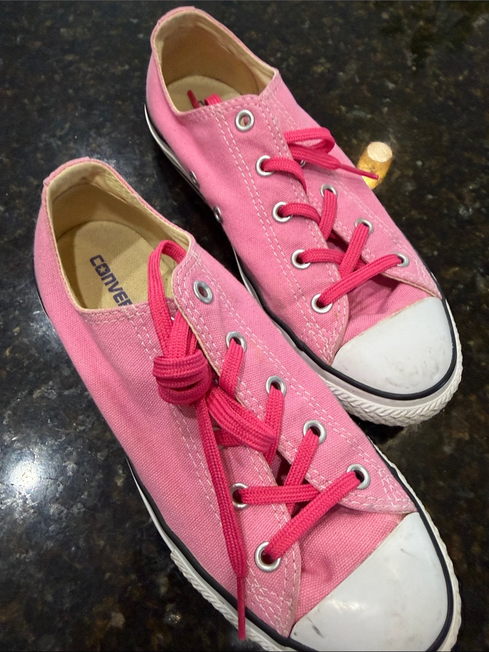 Converse Kids Bright Pink Low-Top Canvas Sneakers